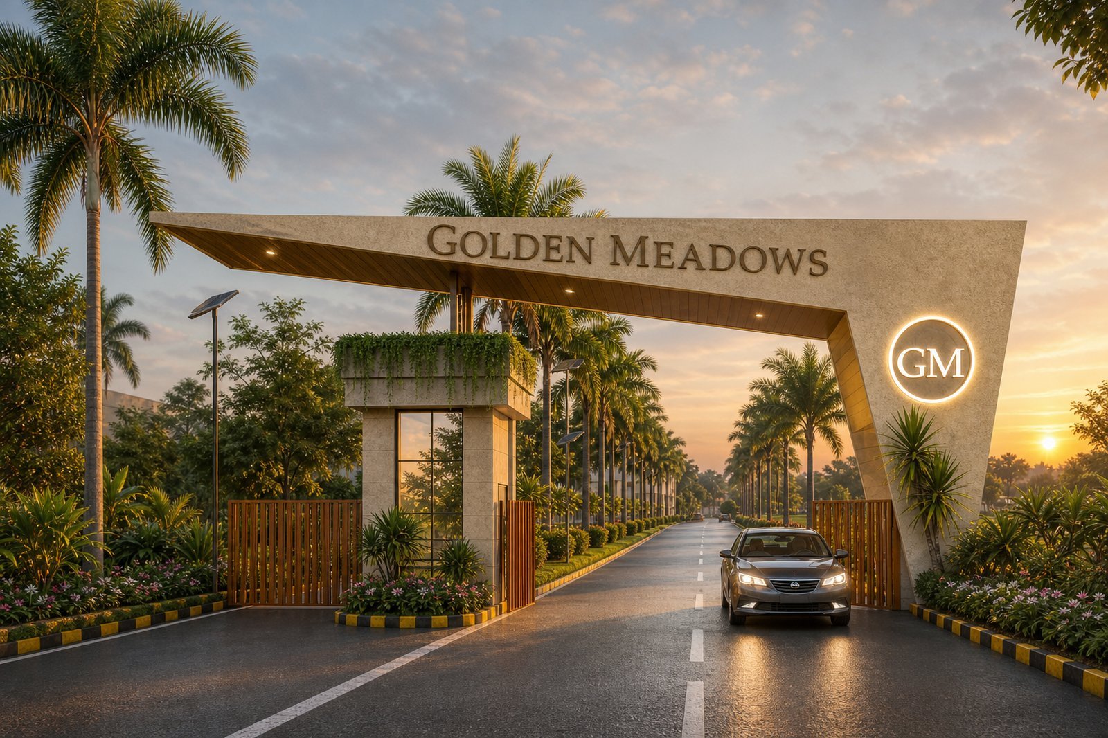 Golden Meadows grand entrance gateway